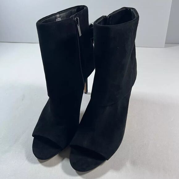 Vince Camuto Women’s Amesha Bootie Open Toe Black Suede Heels Choose Size NIB - Picture 5 of 7